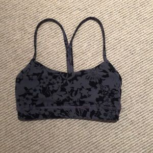 Lululemon black and grey floral sports bra